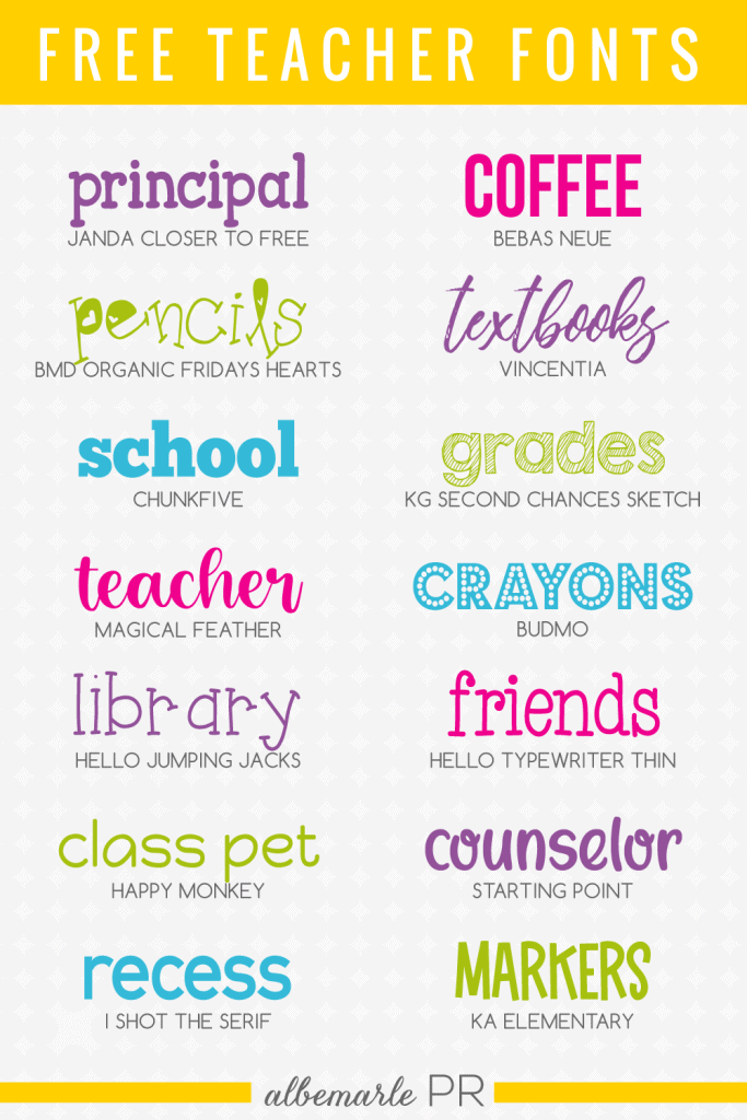 14 Free Teacher Fonts