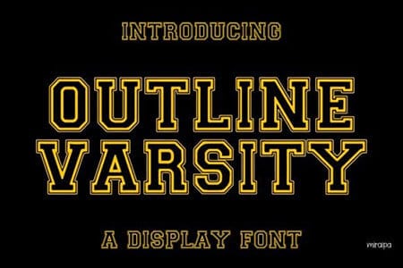Outline Varsity Collegiate Font